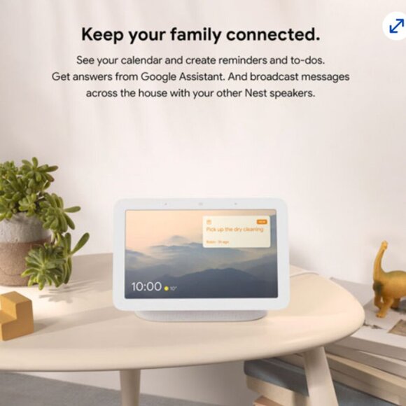 Google Nest Hub (GA00516-US) Smart Display with Google Assistant - Chalk - Picture 5 of 16
